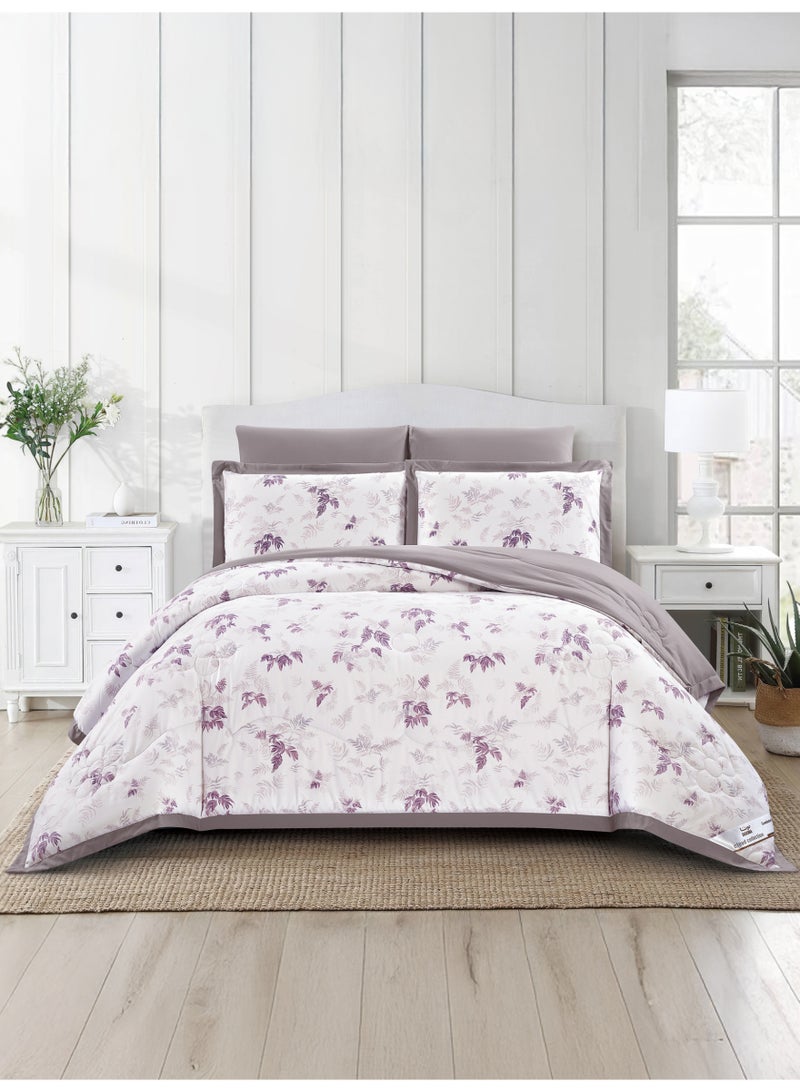 Doona Bedding Comforter Set, Fits 200×200 cm King Size Bed – 6 Pcs Reversible Printed Design – 350 GSM All-Season Comforter – Premium Brushed Microfiber - Image 1