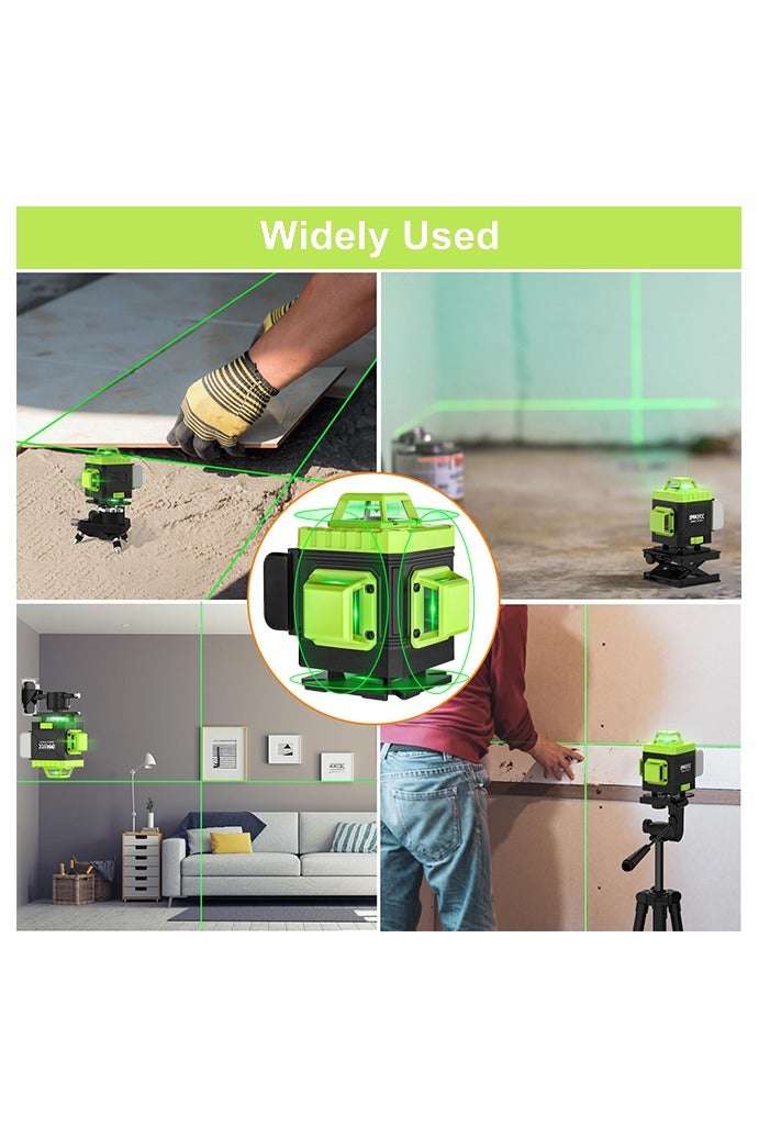 WAMIT Laser Level 360 Self Leveling, 16 Lines Green Beam Laser Level, 4x360 4D Cross Line Lazer Level for Construction with Remote Control, Anti-fall Box, Multiple Stands, Rechargeable Batteries - Image 5
