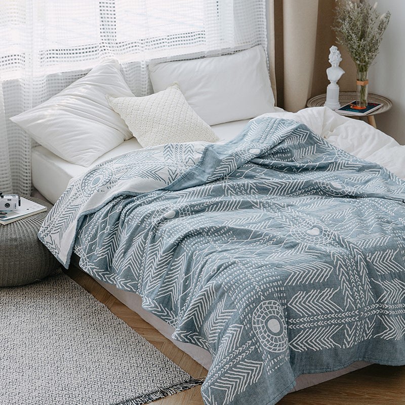 Class A Three-Layer Gauze Pure Cotton Towel Quilt Summer Blanket Towel Blanket Office Nap Blanket Air Conditioning Cover Blanket Bed Cover - Image 5