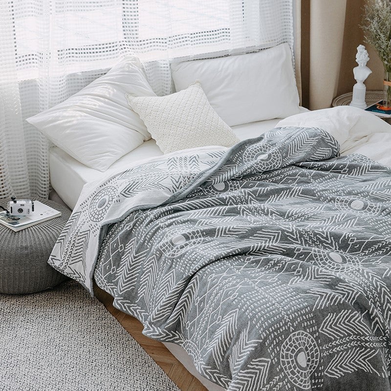 Class A Three-Layer Gauze Pure Cotton Towel Quilt Summer Blanket Towel Blanket Office Nap Blanket Air Conditioning Cover Blanket Bed Cover - Image 1