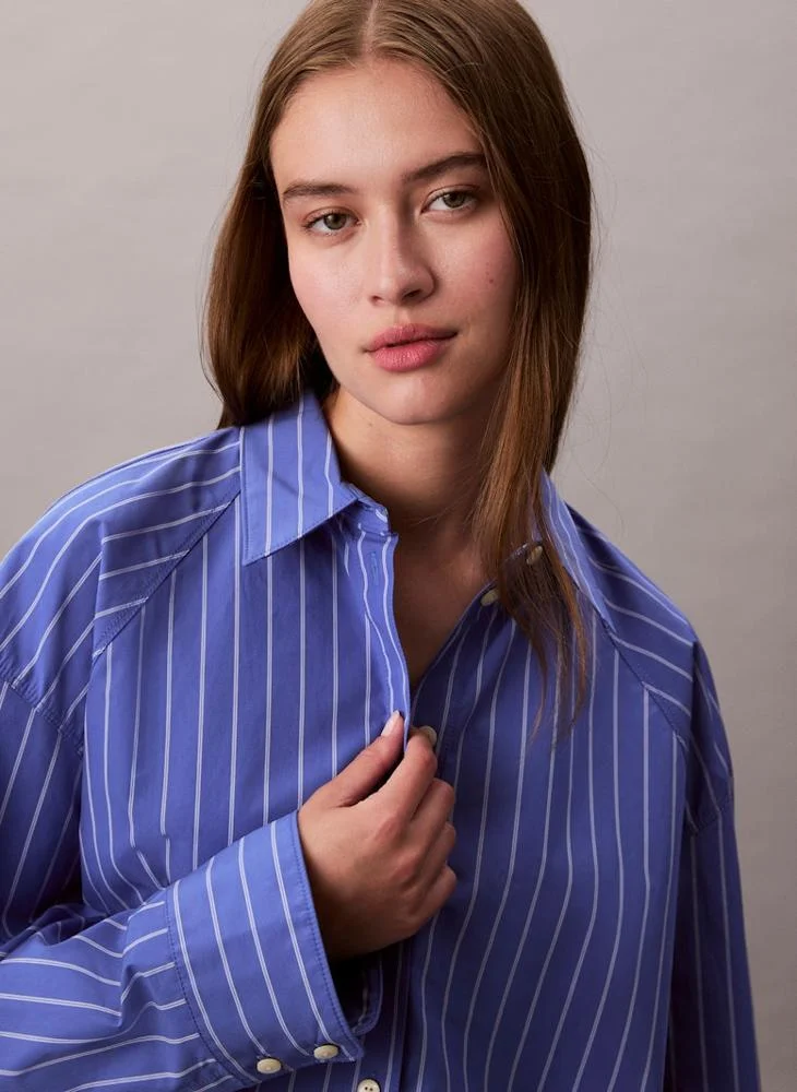Calvin Klein Jeans Casual Stripe Cropped Shirt