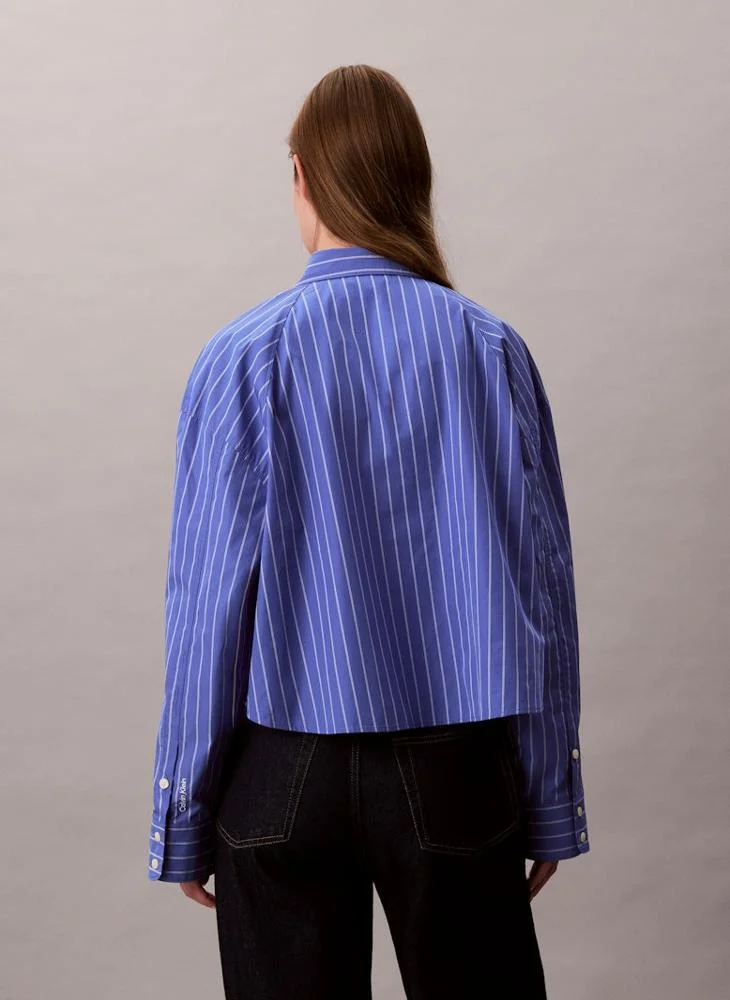 كالفن كلاين جينز Casual Stripe Cropped Shirt