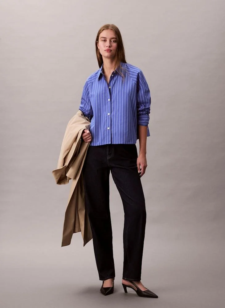 Calvin Klein Jeans Casual Stripe Cropped Shirt