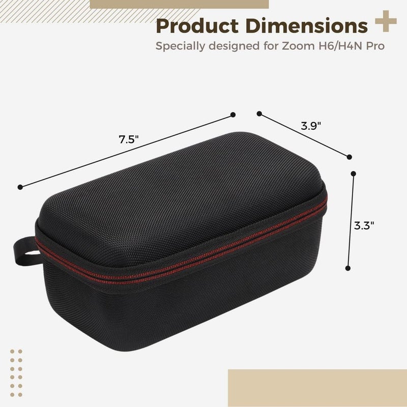 Sturdy Black Storage Case Compatible with Zoom H6 and H4N Pro Portable Recorders - Image 5