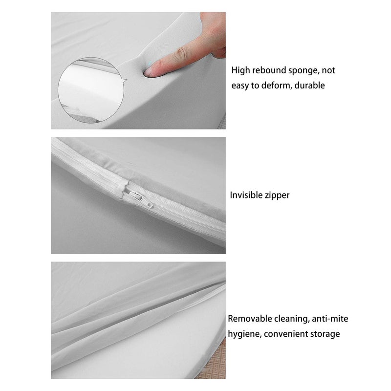 TRENDBOX Foam Ball Pit, 36" x 12" Indoor Outdoor Soft Round Ball Pool Playpen Ideal Gift Toy for Babies Kids and Toddler Children (No Balls) - Light Gray - Image 4