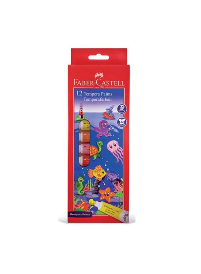 FABER-CASTELL FC Watercolors Tempera - Set of 12 x 9ml Tubes