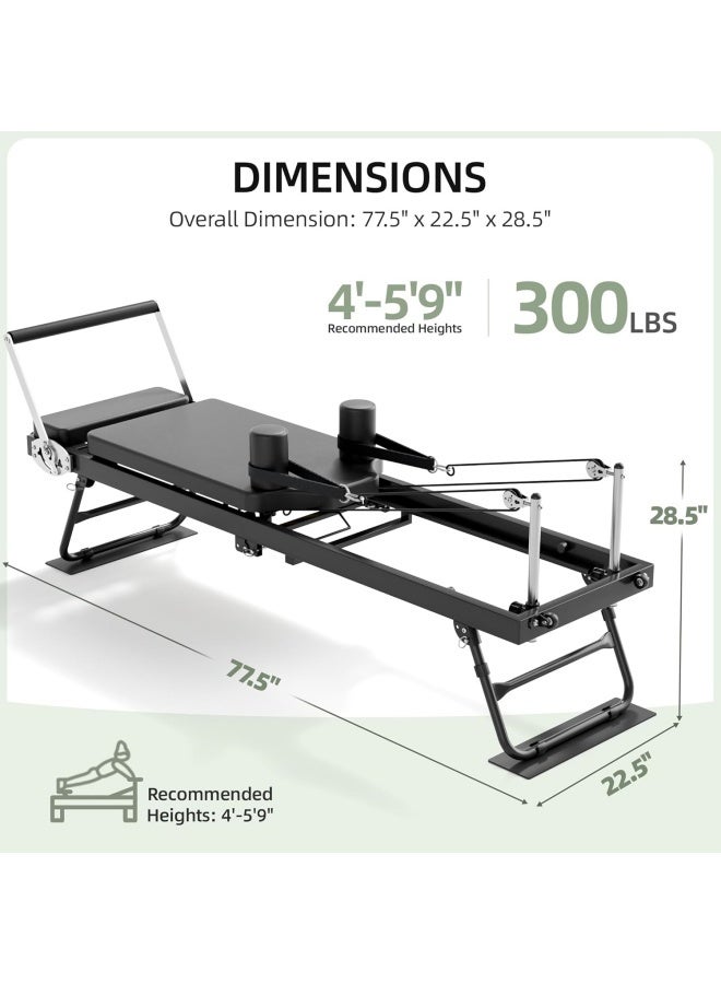 WAKYME Pilates Reformer Foldable Pilates Machine & Equipment for Home Use and Gym Workout Suitable for Advanced and Beginners Users Up to 250 lbs Weight Capacity - Image 2