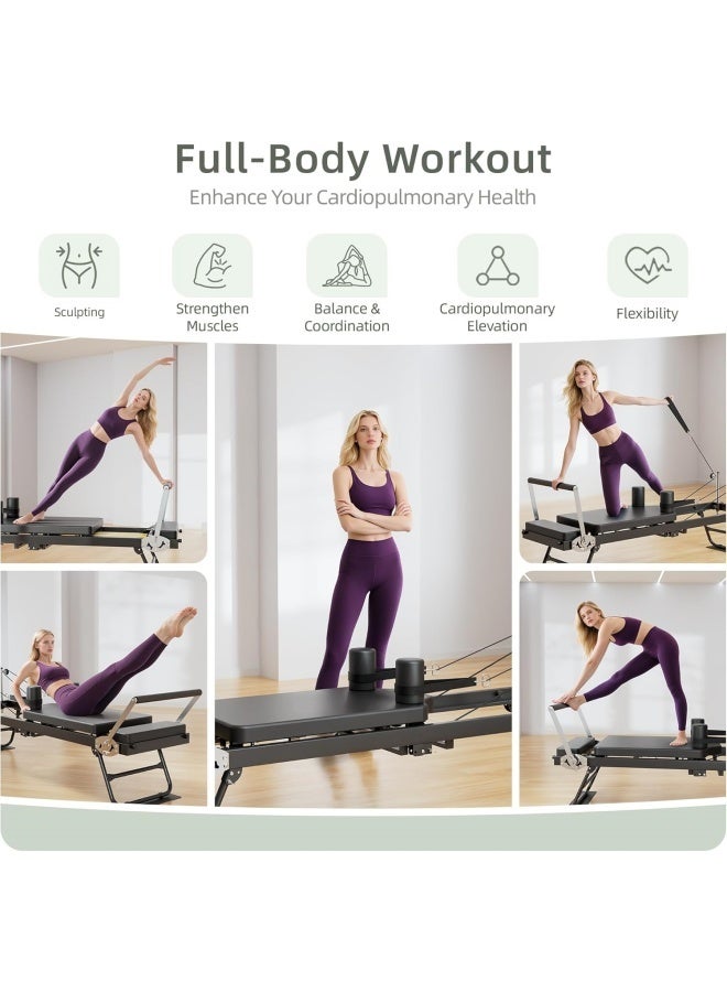 WAKYME Pilates Reformer Foldable Pilates Machine & Equipment for Home Use and Gym Workout Suitable for Advanced and Beginners Users Up to 250 lbs Weight Capacity - Image 3