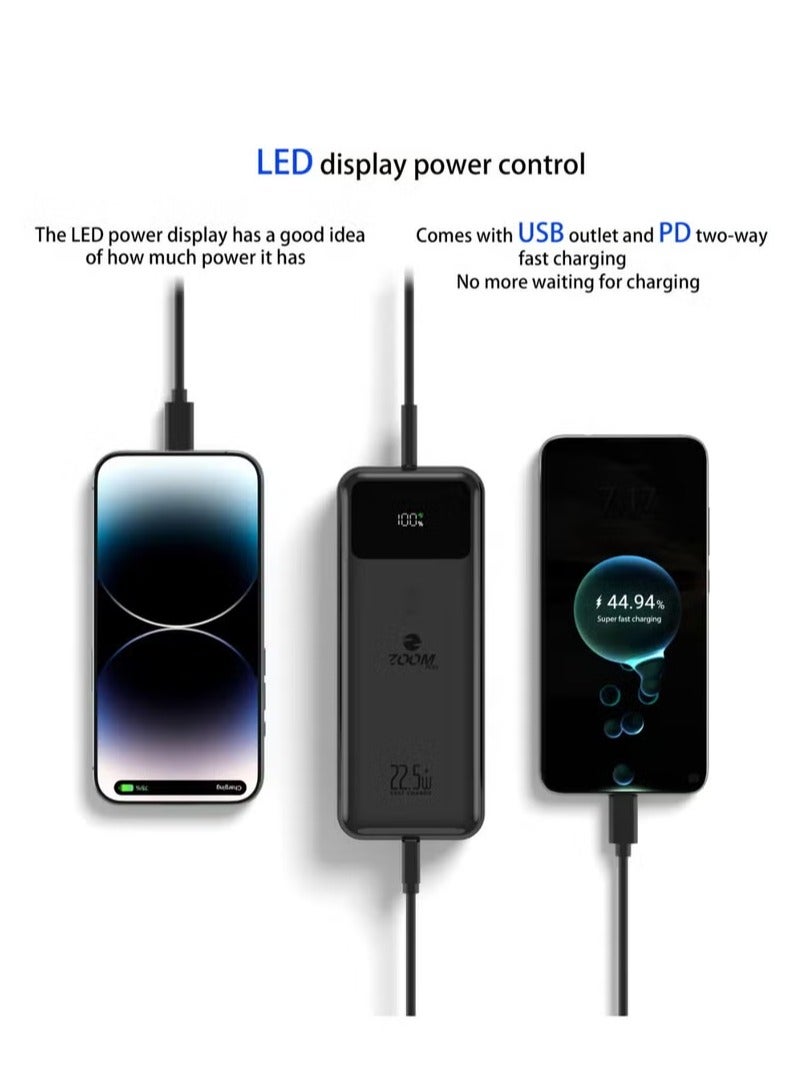 ZOOM ZP-20 20000mAh 22.5W External Battery with Super Fast Charging, Single Input, Single Output, Maximo Battery Kit, Black - Image 2