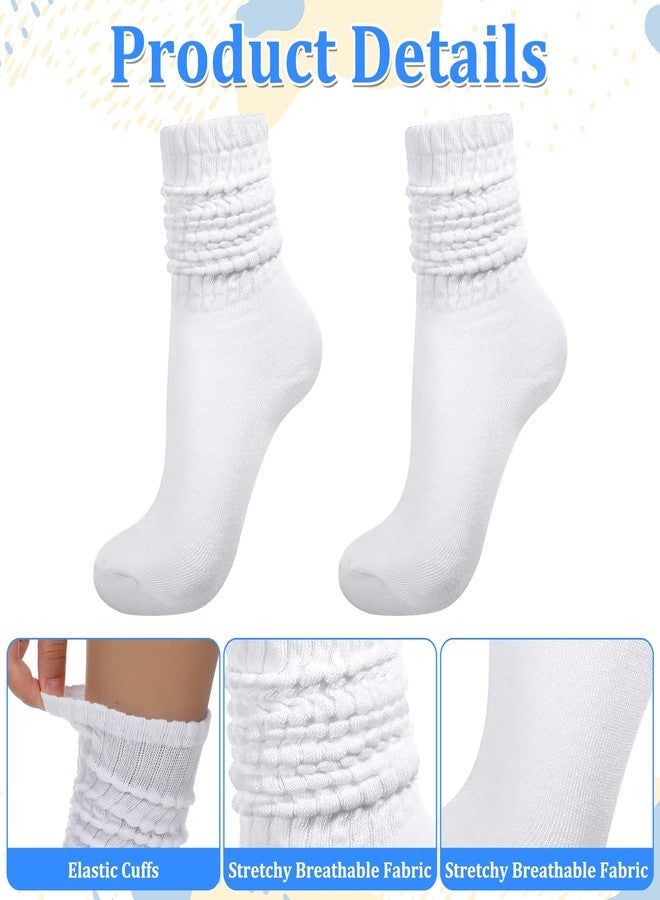 IANFAN 12 Pairs Slouch Socks for Women, Soft White Scrunch Socks Retro Long Crew Sock for Women Boot Daily Wear Stacked Accessory Size 9-11 - Image 3