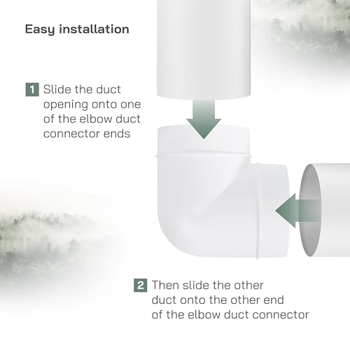 Vent Systems 90 Degree 4" Inch Elbow Duct Pipe Connector - Round Flexible, Rigid PVC Pipe, Duct, Tube Ventilation System Adapter - ABS Plastic HVAC Duct Fittings, Dryer Duct Connection, Ducting Joint - Image 5