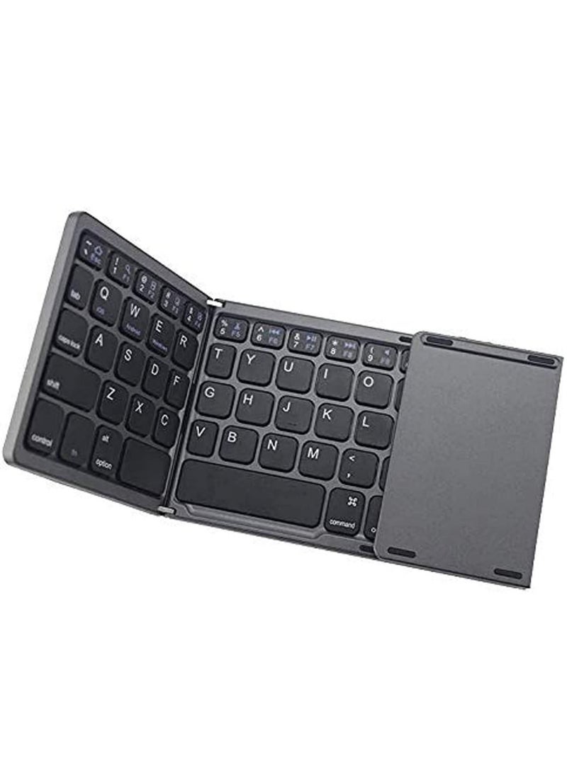 ELTRAZONE Ultra Thin Mini Bluetooth 3.0 Foldable Keyboard Wireless Folding BT With Touchpad Keyboard compatible with Tablet PC Laptop Mobilephone - Image 1