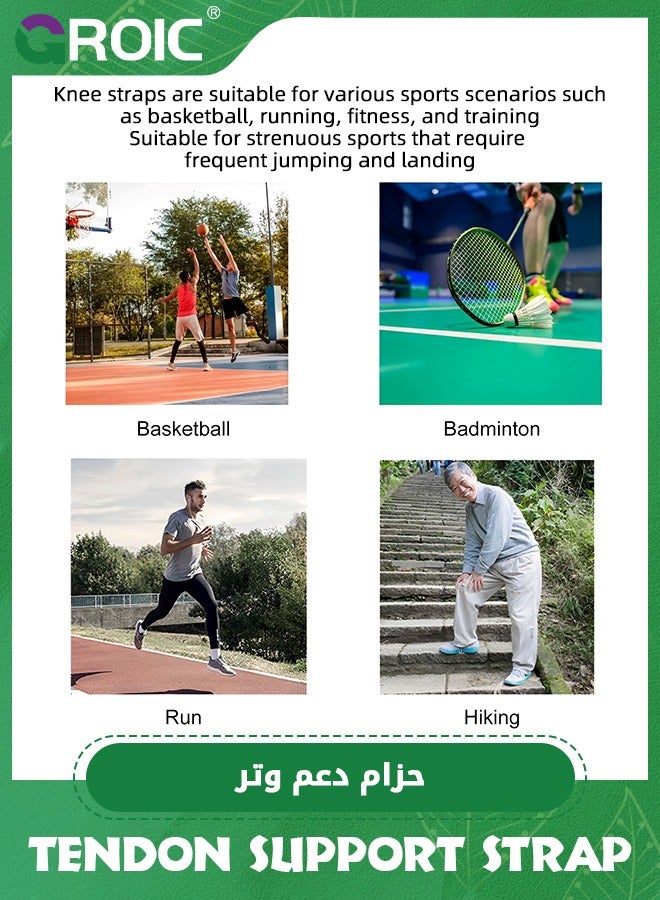GROIC Knee Strap Patella Support, Knee Brace,Knee Band for Patellar Tendon Pain Relief,Patellar Ring Knee Stabilizer,Silicone Patellar Knee Brace for Working Out Basketball Running  - Image 4