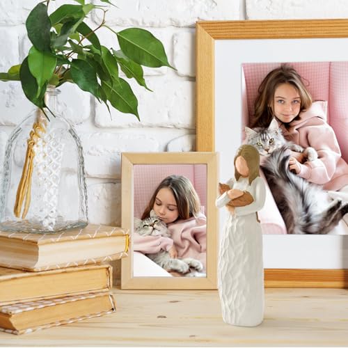 Cuayaes Cat Memorial Gifts, Orange Cat Figurines Loss of Cat Sympathy Gift for Cat Mom, Friendship Guardian Angel Statue Cat Remembrance Gifts for Women Cat Lovers - Image 4