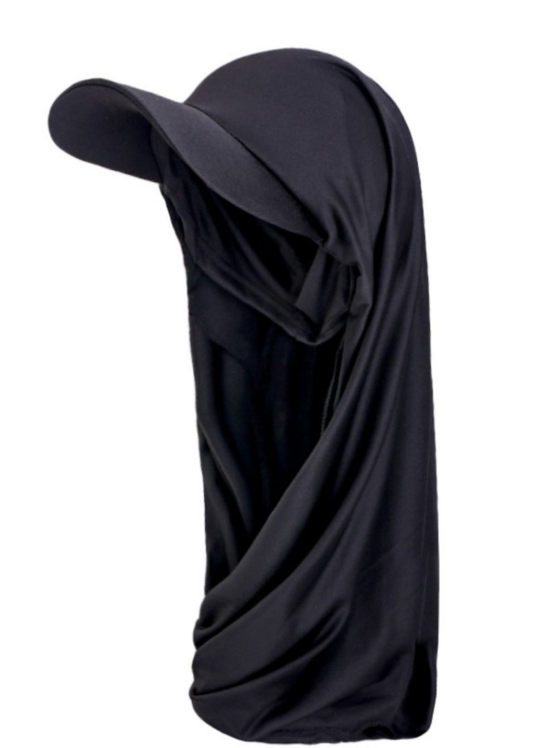 Hijab with Hat for Women Adjustable Soft Long Under Scarf Baseball Caps Muslim Head Wraps - Image 5