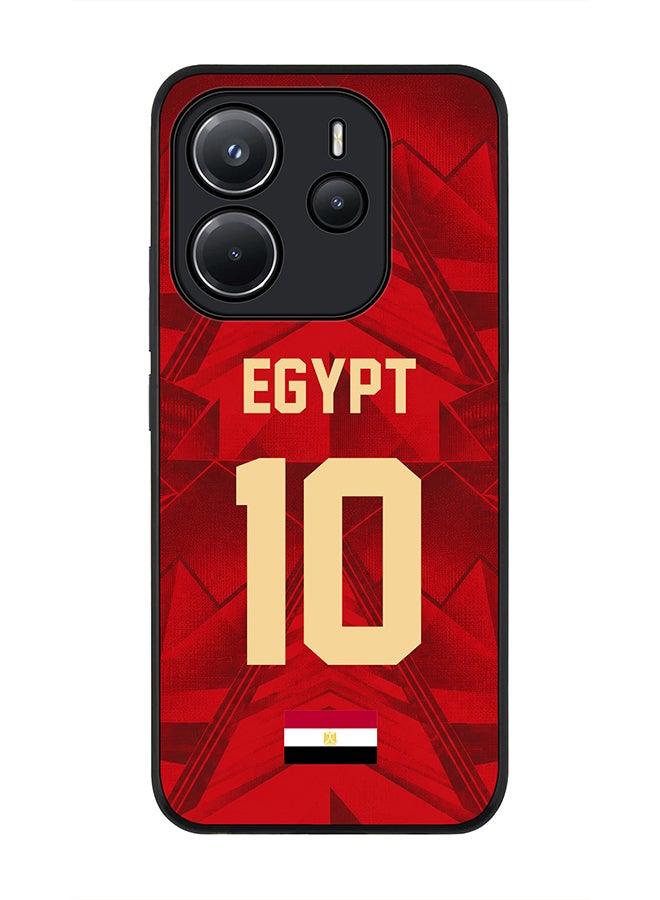Stylizedd لهاتف Xiaomi Redmi Note 14 4G 4G - غطاء نحيف يحمي الكاميرا ومضاد للصدمات - فريق كرة القدم مصر كأس العالم 2026 - Image 1