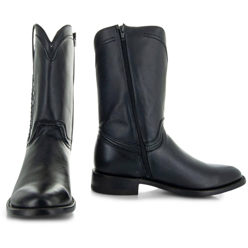 Soto Boots Men's Roper Cowboy Boots H4003 (Black,8)