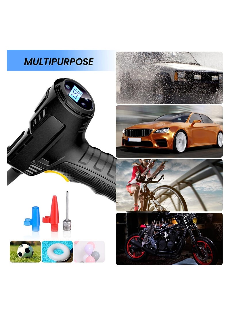 ARNOTEC Air Compressor Tire Inflator, Portable Handheld Car Tire Inflator with Digital Display and LED Light, 12V Rechargeable Electric Tire Pump for Car Motorcycle Bike Balls and Inflators (Wired Version)  - Image 5