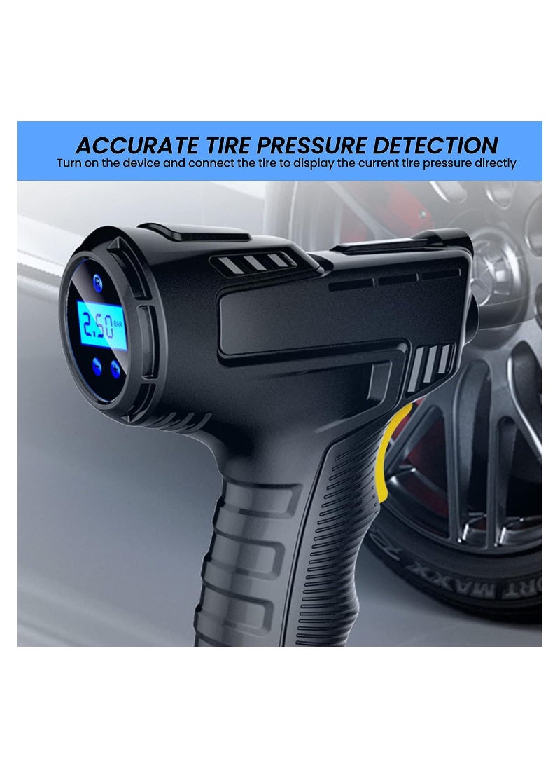 ARNOTEC Air Compressor Tire Inflator, Portable Handheld Car Tire Inflator with Digital Display and LED Light, 12V Rechargeable Electric Tire Pump for Car Motorcycle Bike Balls and Inflators (Wired Version)  - Image 2