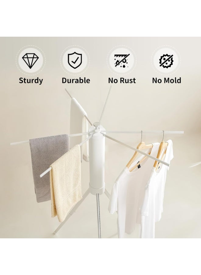 كادي ون منشر ملابس أرضي دوّار قابل للطي بتصميم أسطواني مكون من 16 عمود للتهوية والتجفيف السريع، رف تجفيف الملابس ستانلس ستيل مثالي للاستخدام الداخلي و الخارجي - Image 2