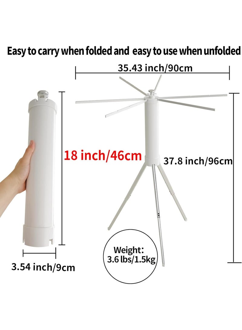كادي ون منشر ملابس أرضي دوّار قابل للطي بتصميم أسطواني مكون من 16 عمود للتهوية والتجفيف السريع، رف تجفيف الملابس ستانلس ستيل مثالي للاستخدام الداخلي و الخارجي - Image 4