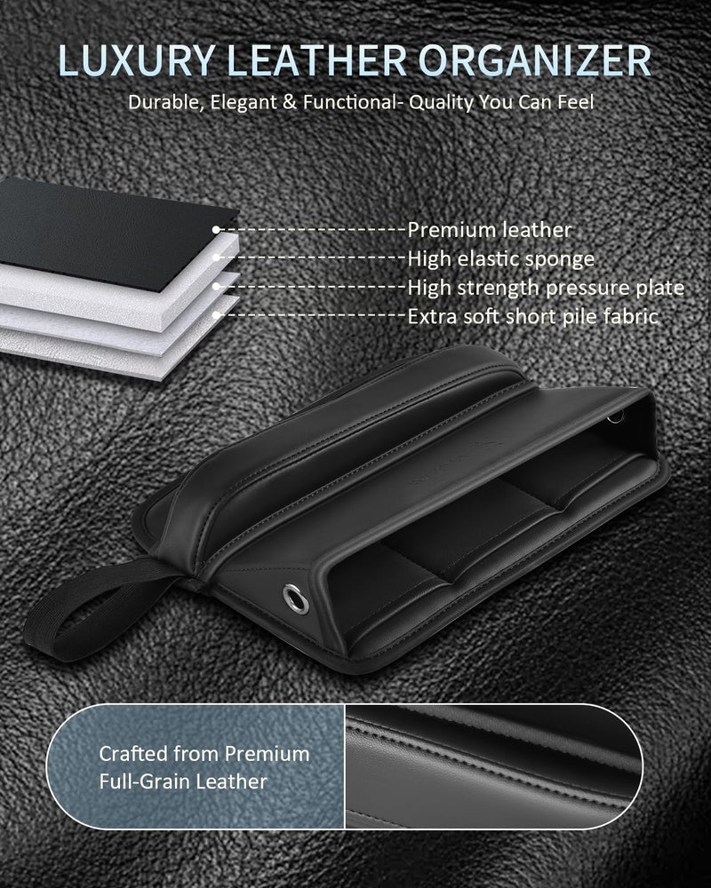 FLORICH Car Seat Gap Filler, Pro-Seats Gap Filler Organizer and Storages 2-in-1, Premium Leather Center Console Organizer, Car Organizer Front Seat Universal Fit for Car SUV Truck - Image 5