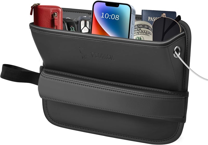 FLORICH Car Seat Gap Filler, Pro-Seats Gap Filler Organizer and Storages 2-in-1, Premium Leather Center Console Organizer, Car Organizer Front Seat Universal Fit for Car SUV Truck - Image 1