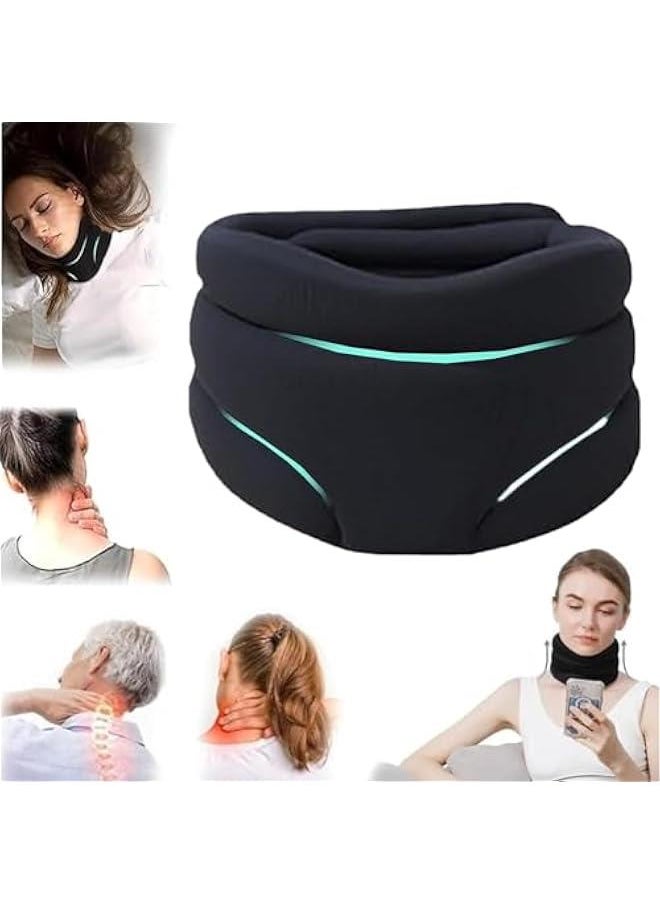 HOOKOR Cervicorrect Neck Brace, 2024 Upgraded,Pillow For Neck Support by Healthy Lab Co,Neck Brace for Sleeping, Neck Brace for Snoring,Neck Support Brace for Neck Pain and Support(Black)  - Image 1
