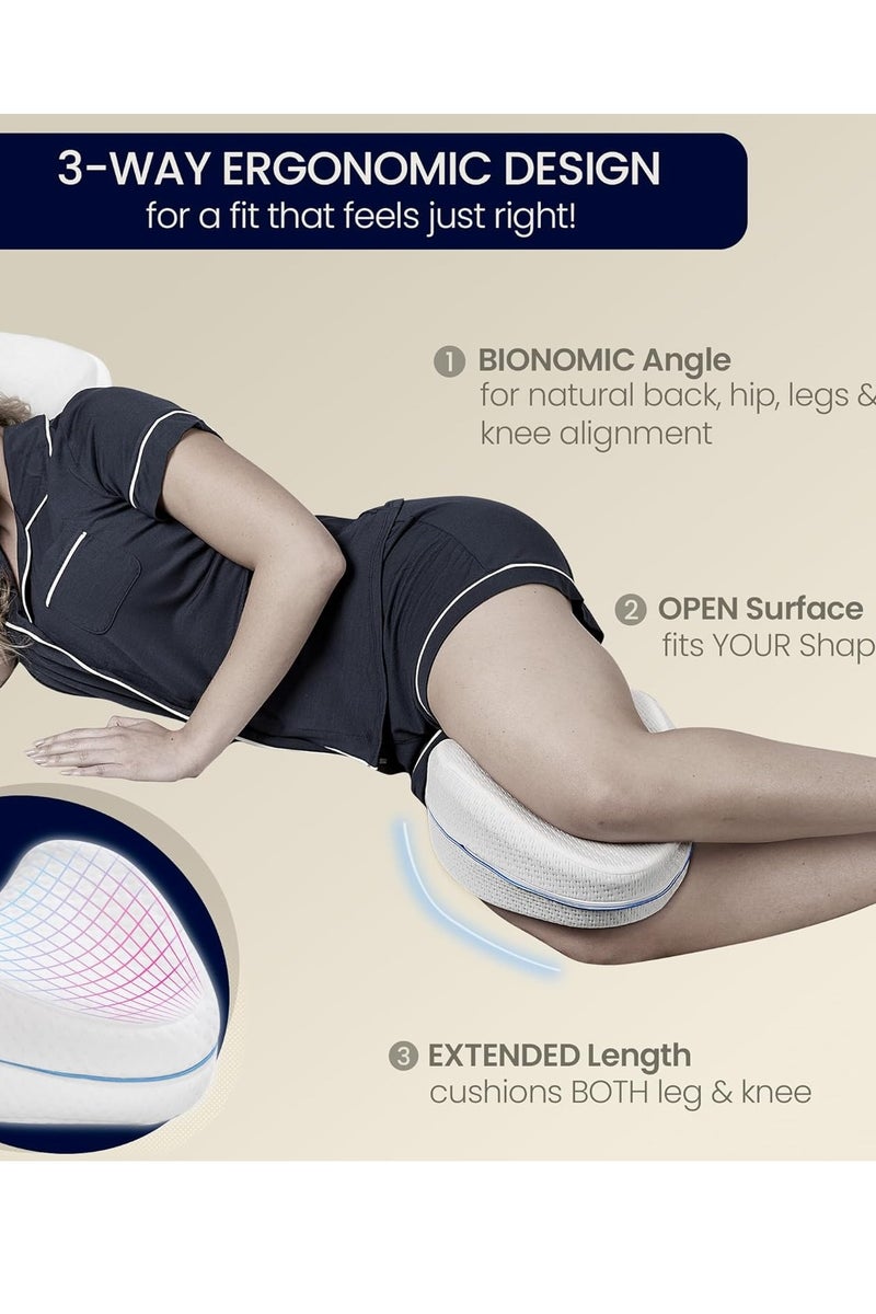 Contour Legacy Leg & Knee Foam Support Pillow - Soothing Pain Relief for Sciatica, Back, Hips, Knees, Joints - As Seen on TV - Image 3