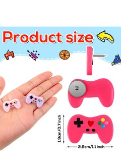 Excefore 24 Pcs Push Pins, Game Controller Decorative Pushpins, Colorful Thumb Tacks, Video Game Cork Board Tacks, Cute Push Pins for Photo Wall Cork Board Bulletin Board Home Wall Random Pattern Decorations  - Image 3