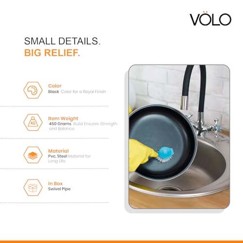 Volo 360 Degree Swivel Spout for Basin Mixture and Flexible Silicone Taps (Black) - Image 3