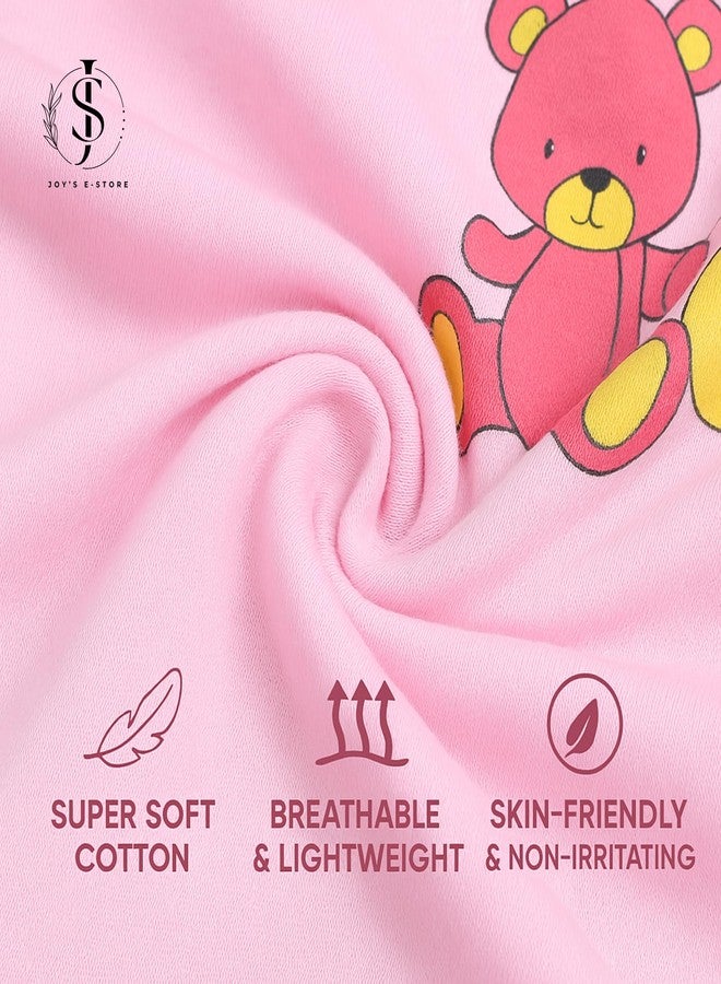JOY'S E-STORE Super Soft Cotton Hooded Baby Towel – 90x55 cm | Lightweight & Skin-Friendly Bath Towel for Newborns, Infants & Toddlers (0–2 Years) | Quick Absorbent & Travel Friendly - 1952 Pink - Image 4