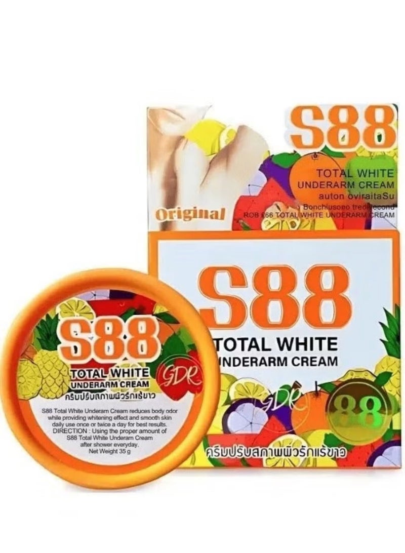 اس 88  كريم تفتيح الابط S88 توتال وايت، 35 جرام - Image 1