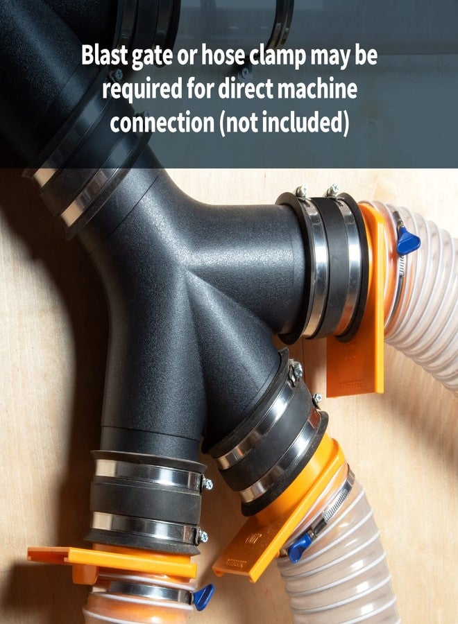 POWERTEC 70275V 3-Way Dust Collection Fitting for 4 in Hose & Cuff, 1 PK,Black - Image 5