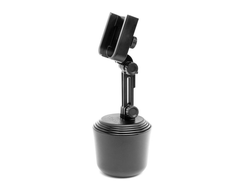 WeatherTech CupFone with Extension â€“ Adjustable, Universal Cup Holder Cell Phone Mount Car & Truck Accessory â€“ Best Design for iPhone & Smartphone Charging â€“ Black Plastic Knobs - Image 1