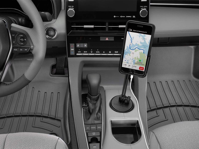 WeatherTech CupFone with Extension â€“ Adjustable, Universal Cup Holder Cell Phone Mount Car & Truck Accessory â€“ Best Design for iPhone & Smartphone Charging â€“ Black Plastic Knobs - Image 3