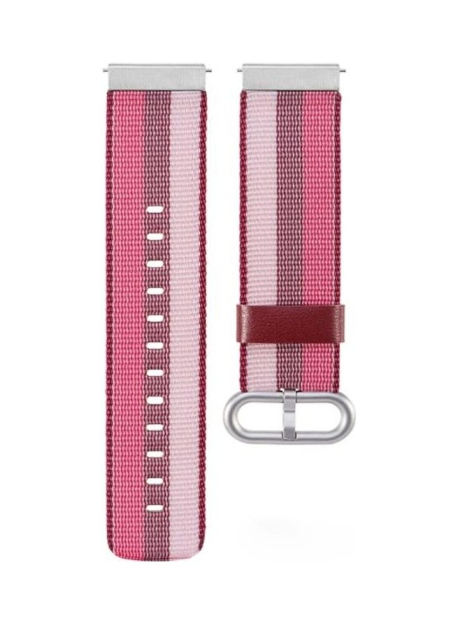 NIBEMINENT Nylon Replacement Wrist Strap Watchband With Buckle For Garmin Vivoactive 3 Red - Image 1