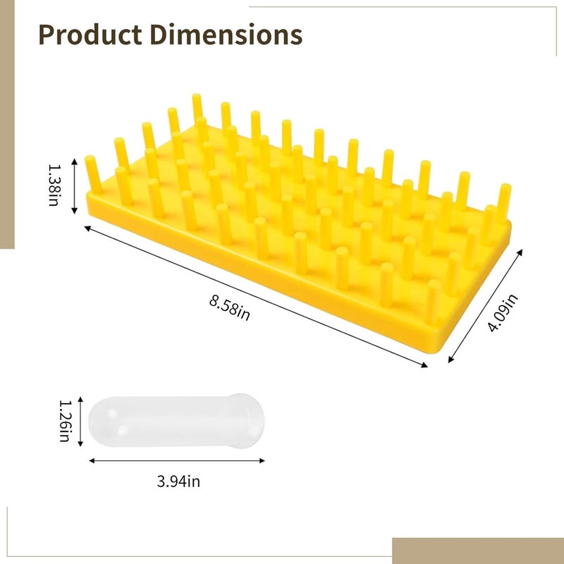 Bosreroy Test Tube Rack Set of 8, Large Plastic Vials with Screw Caps, Clear Storage Containers with Yellow Stand for Lab Work - Image 4