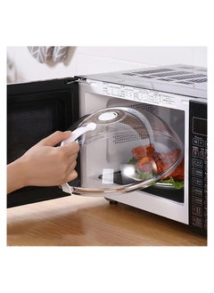 KASTWAVE 10.5 Inchs Microwave Splatter Cover for Food Clear Like Glass Microwave Splash Guard Cooker lid Dish bowl Plate Serving Cover with Steam Vent BPA-Free Safe Plastic  - Image 1