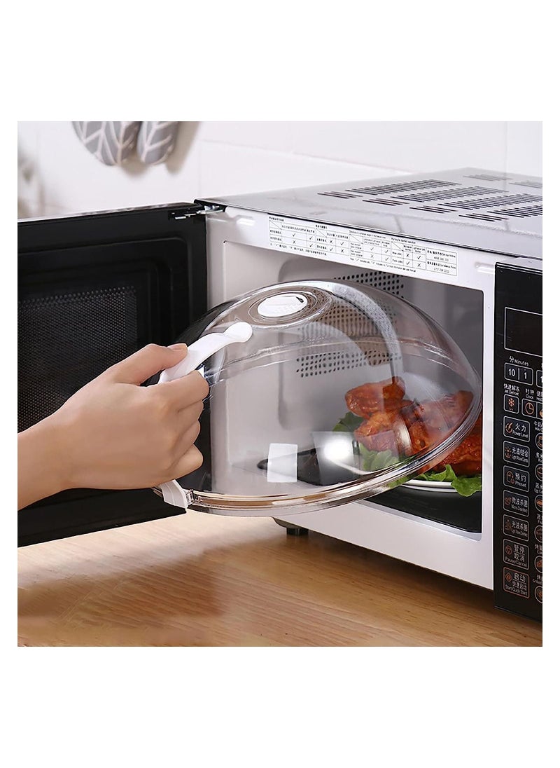 KASTWAVE 10.5 Inchs Microwave Splatter Cover for Food Clear Like Glass Microwave Splash Guard Cooker lid Dish bowl Plate Serving Cover with Steam Vent BPA-Free Safe Plastic  - Image 1