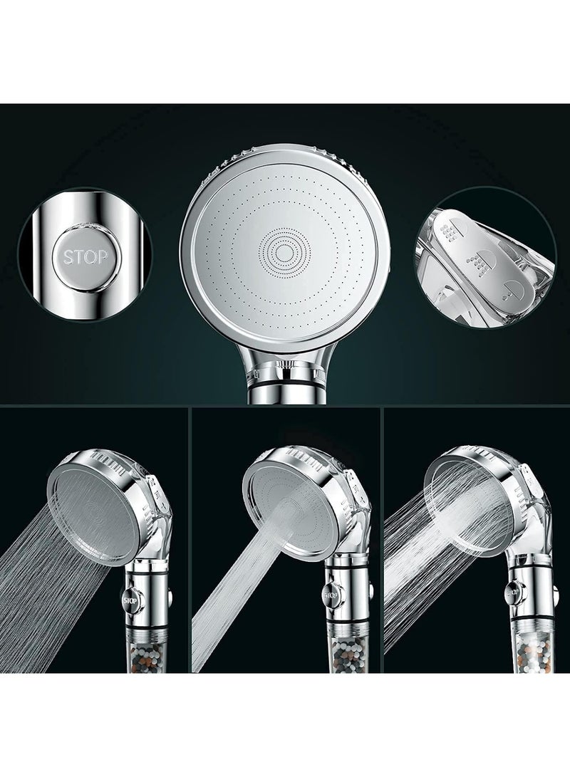 رأس دش مفلتر عالي الضغط للمياه العسيرة وتصفية الشوائب، رأس دش محمول باليد مع كرات فلتر. - Image 3