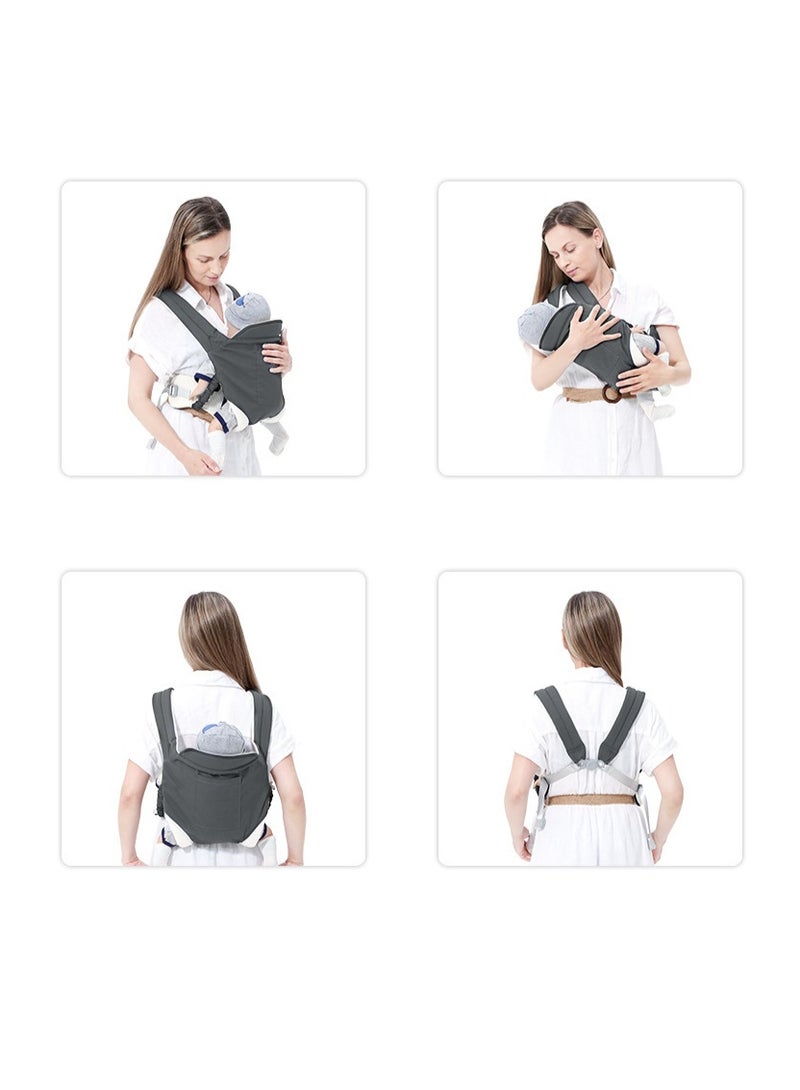 Baby Newborn 4 Seasons Universal Double Shoulder Carrier Multi Functional Baby Carrying Sling for Outdoor Use Adjustable One Size - Image 5