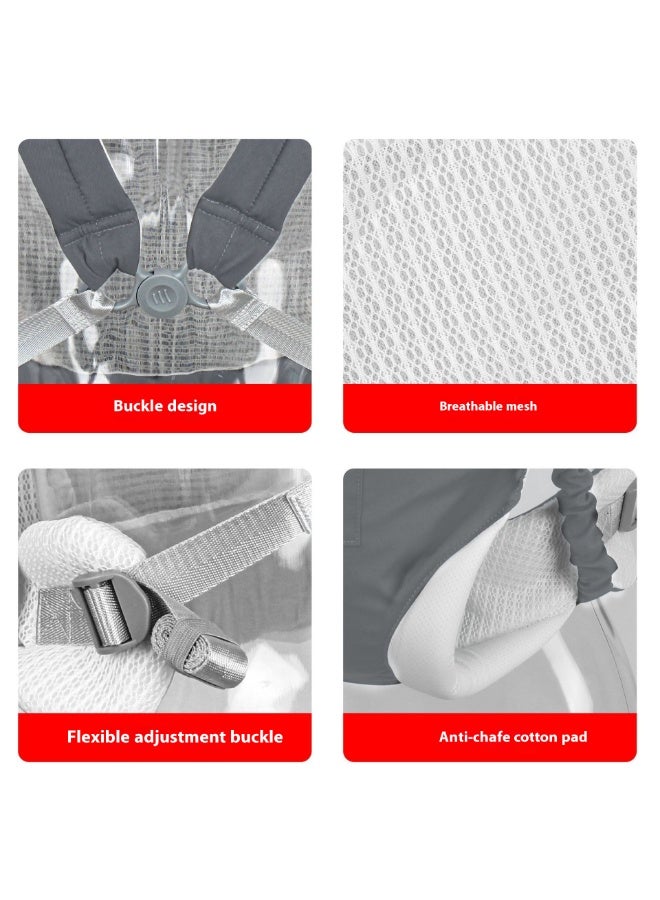 Baby Newborn 4 Seasons Universal Double Shoulder Carrier Multi Functional Baby Carrying Sling for Outdoor Use Adjustable One Size - Image 2