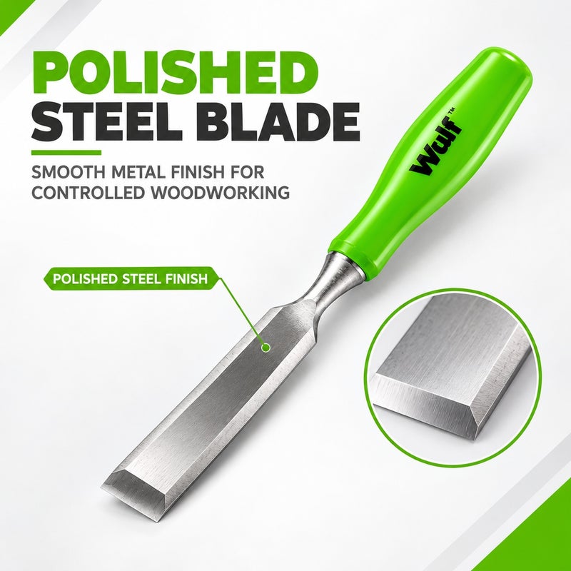 Wulf Wood Chisel 0.75 Inch 18mm Heavy Duty Woodworking Chisel with Hardened Steel Blade Ergonomic Handle for Carving Shaping Trimming and Wood Craft Work - Image 3