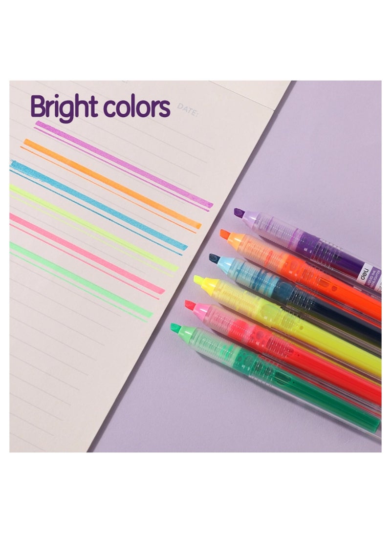 Deli 6-Piece Liquid Ink Highlighter Assorted Colours  - Image 3