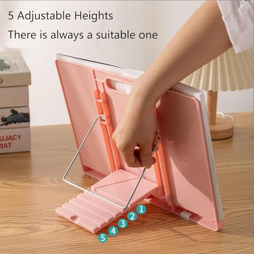 TARKAN Multifunctional Book Stand, Adjustable Reading Holder for Books, Suitable for Kids and Adults, 34 cm x 24 cm (Pink) - Image 2