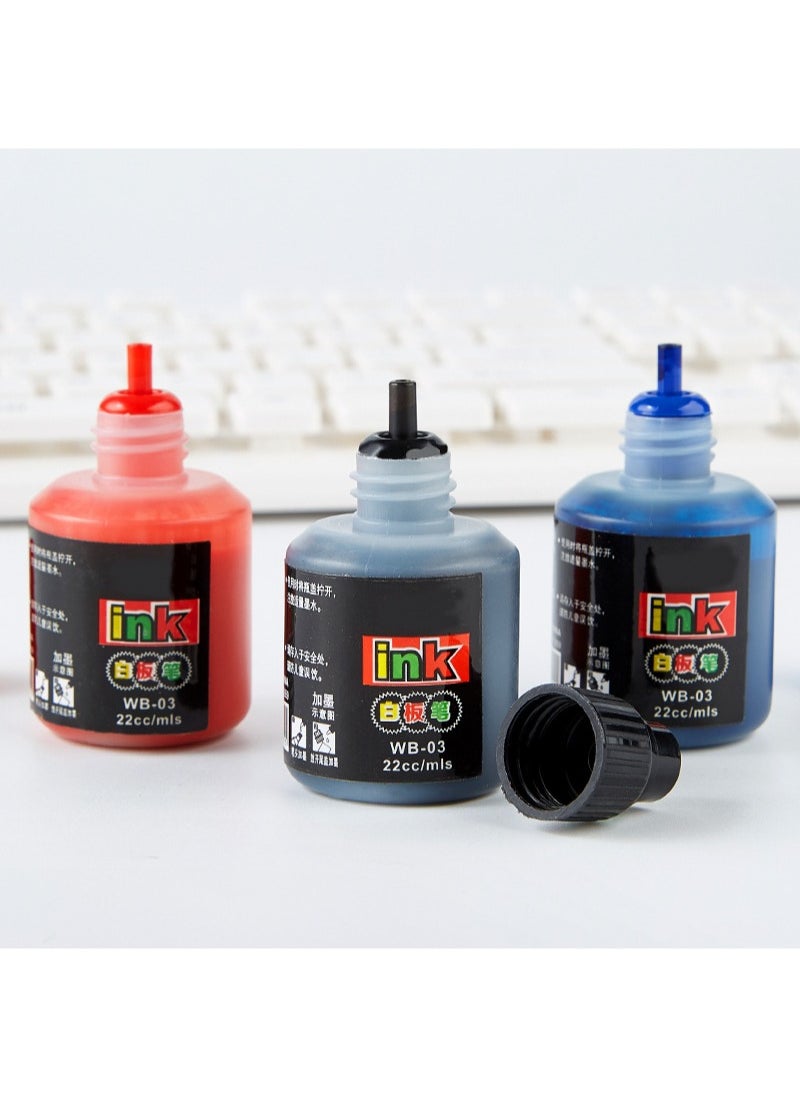 Aikanbo - Whiteboard Pen Ink Refill Ink for Whiteboard Markers 3  Colours Refilling Inks  Marker Pen for Chalkboard, Whiteboard, Blackboard, Window, Glass, School Office Supplies - Image 1