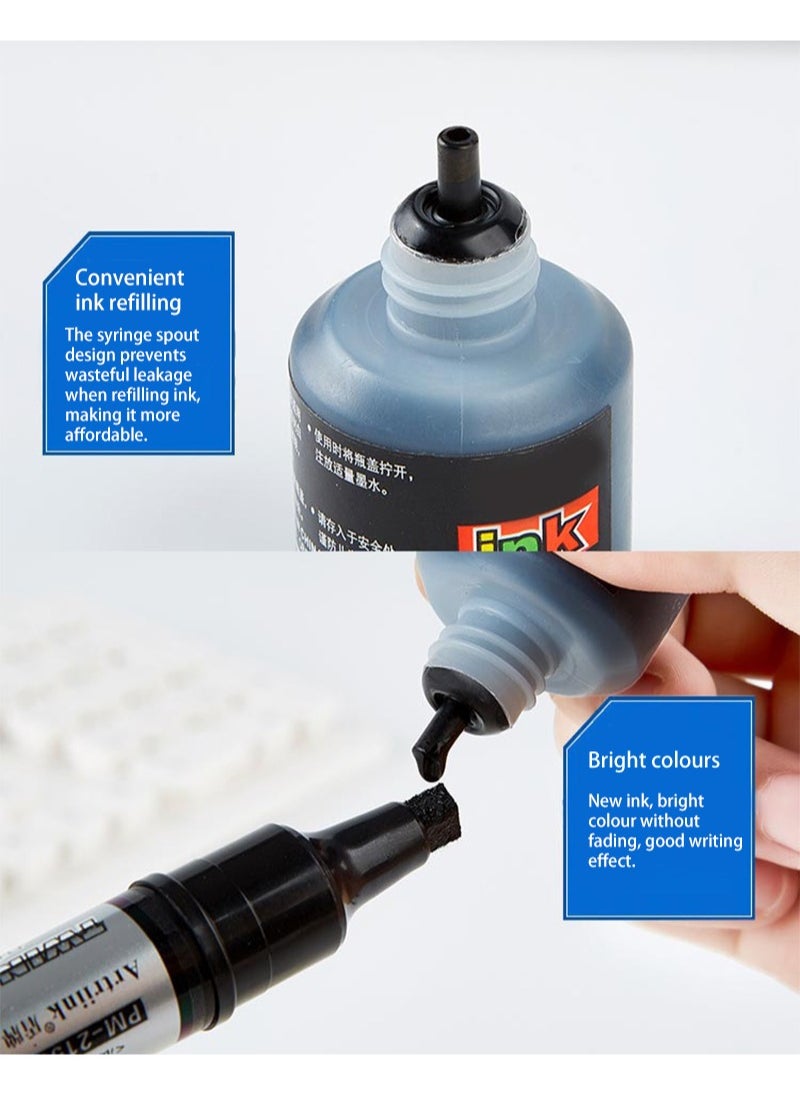 Aikanbo - Whiteboard Pen Ink Refill Ink for Whiteboard Markers 3  Colours Refilling Inks  Marker Pen for Chalkboard, Whiteboard, Blackboard, Window, Glass, School Office Supplies - Image 1