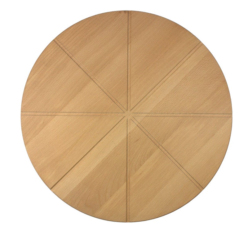 EFO Wooden Serving Pizza Plate  Pizza Board with Grooves to Slice and Preportion  Serving Board Wood  Pizza Round Cutting Board  Dia 40 cm  1575
