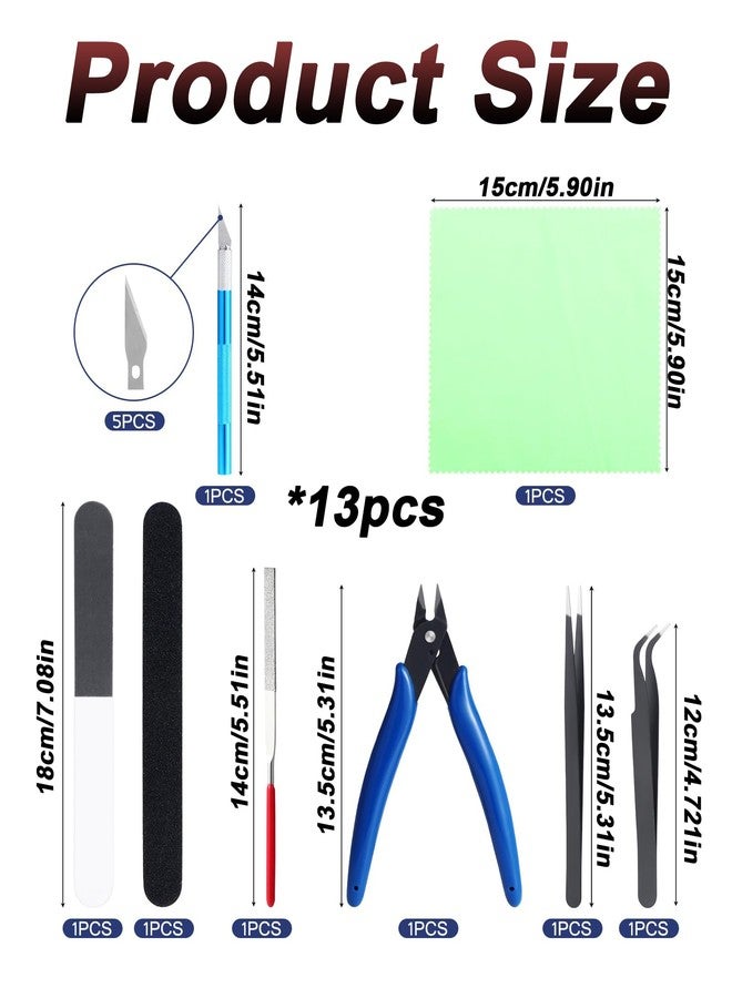 NUDFSY 13PCS Crafting Kit, Electronic Kit, Robotics Kit, Gundam Tool Kit Gundam Modeler Crafting Basic Tools Set Gunpla Tools for Basic Model Building, Repairing and Fixing DIY Crafting Essential Supplies - Image 2